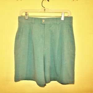TOMMY BAHAMA BLUE GREEN SILK BLEND SHORTS